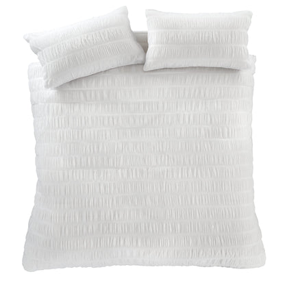 Seersucker White Duvet Set
