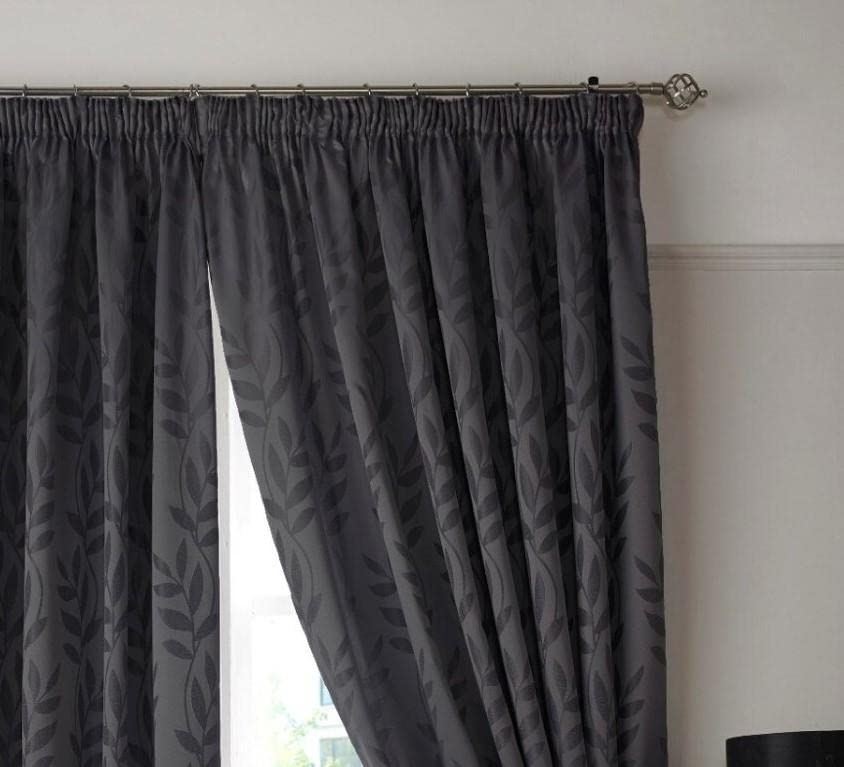 Tivoli Charcoal Pencil Pleat Curtains