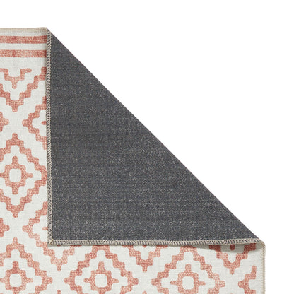 Coral H1058 Orange Modern Washable Rug