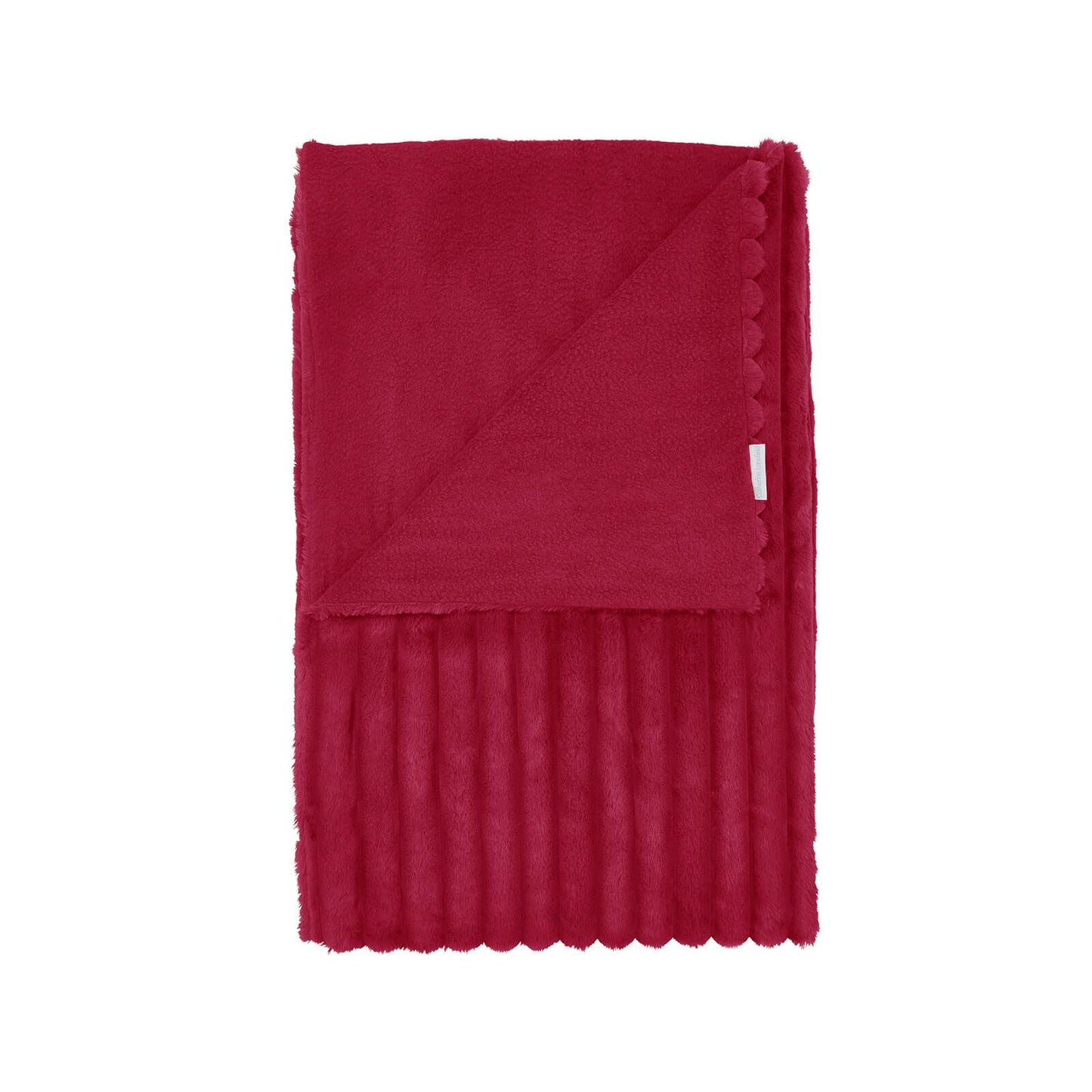 Cosy Ribbed Faux Fur Soft Blanket Throw Hot Pink