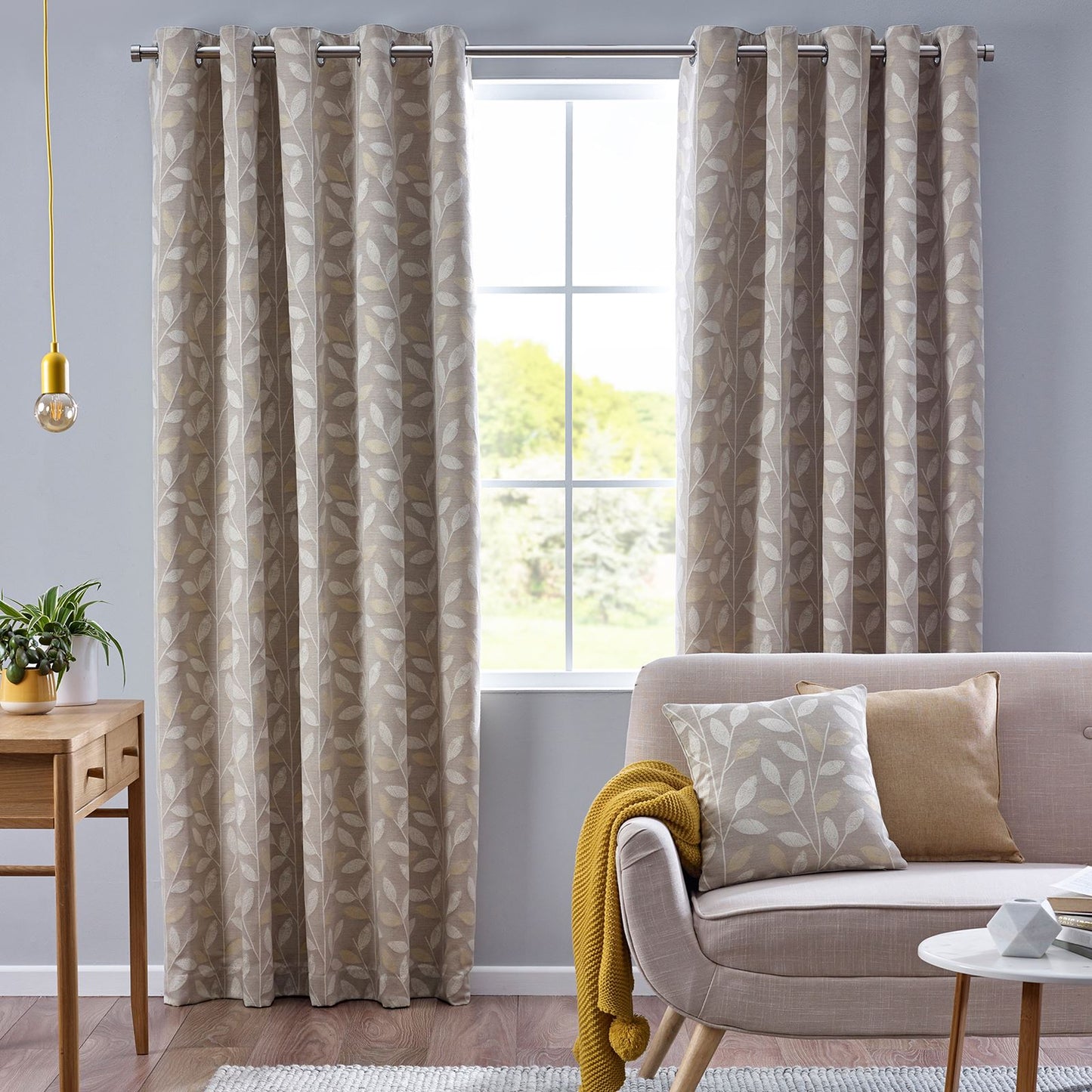 Pippa Ochre Eyelet Curtains