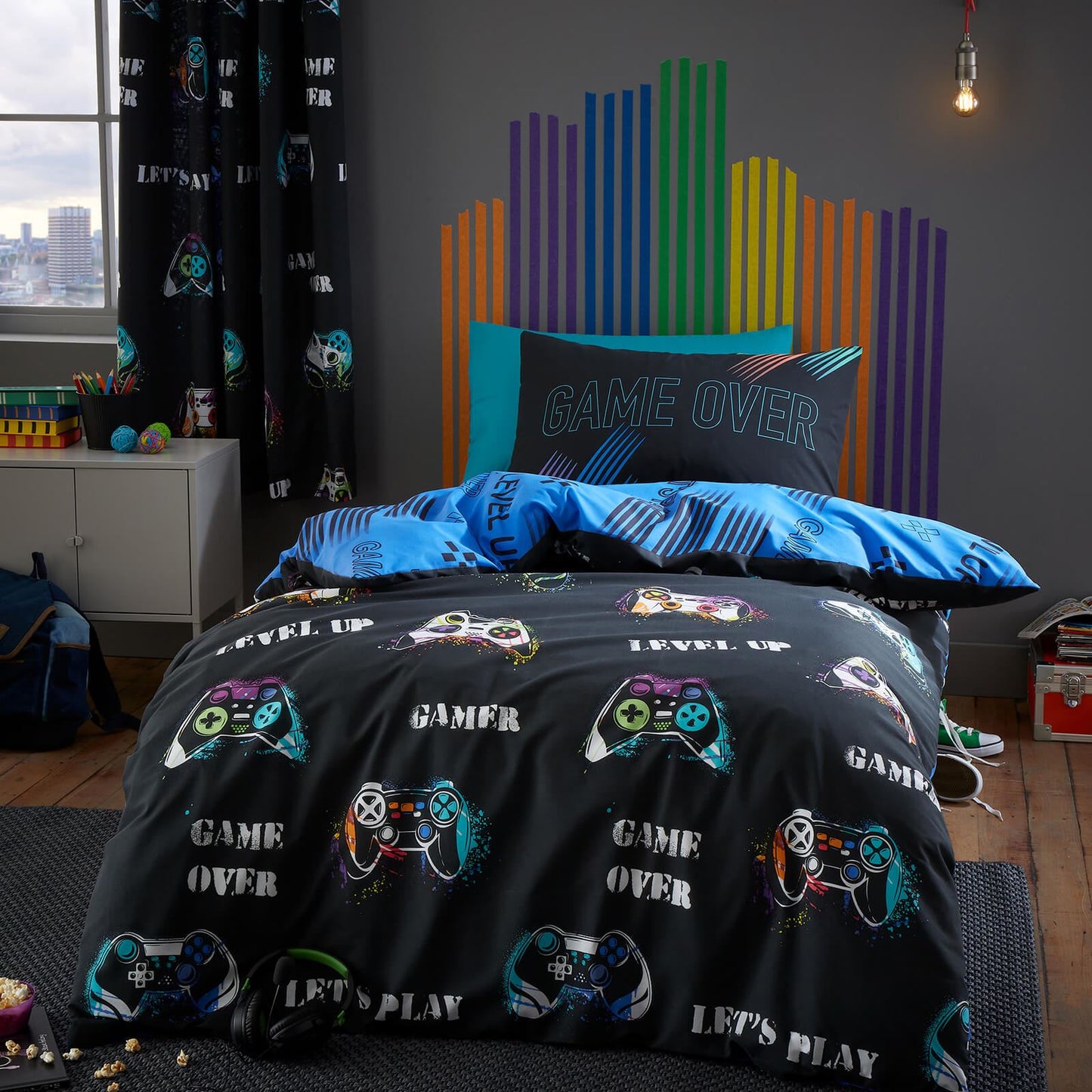 Game Over Black Duvet Set