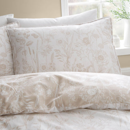 Brushed Floral Toile Natural Duvet Cover Set