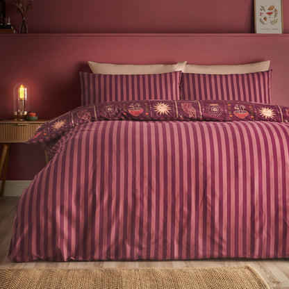 Catherine Lansfield Enchanted Witchcraft Reversible Bedding Duvet Cover Set Plum
