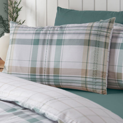 Catherine Lansfield Cartmel Check Green Duvet Cover Set