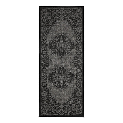 Flatweave Gel Medallion Black Rug