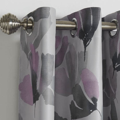 Amsterdam Purple Eyelet Curtains