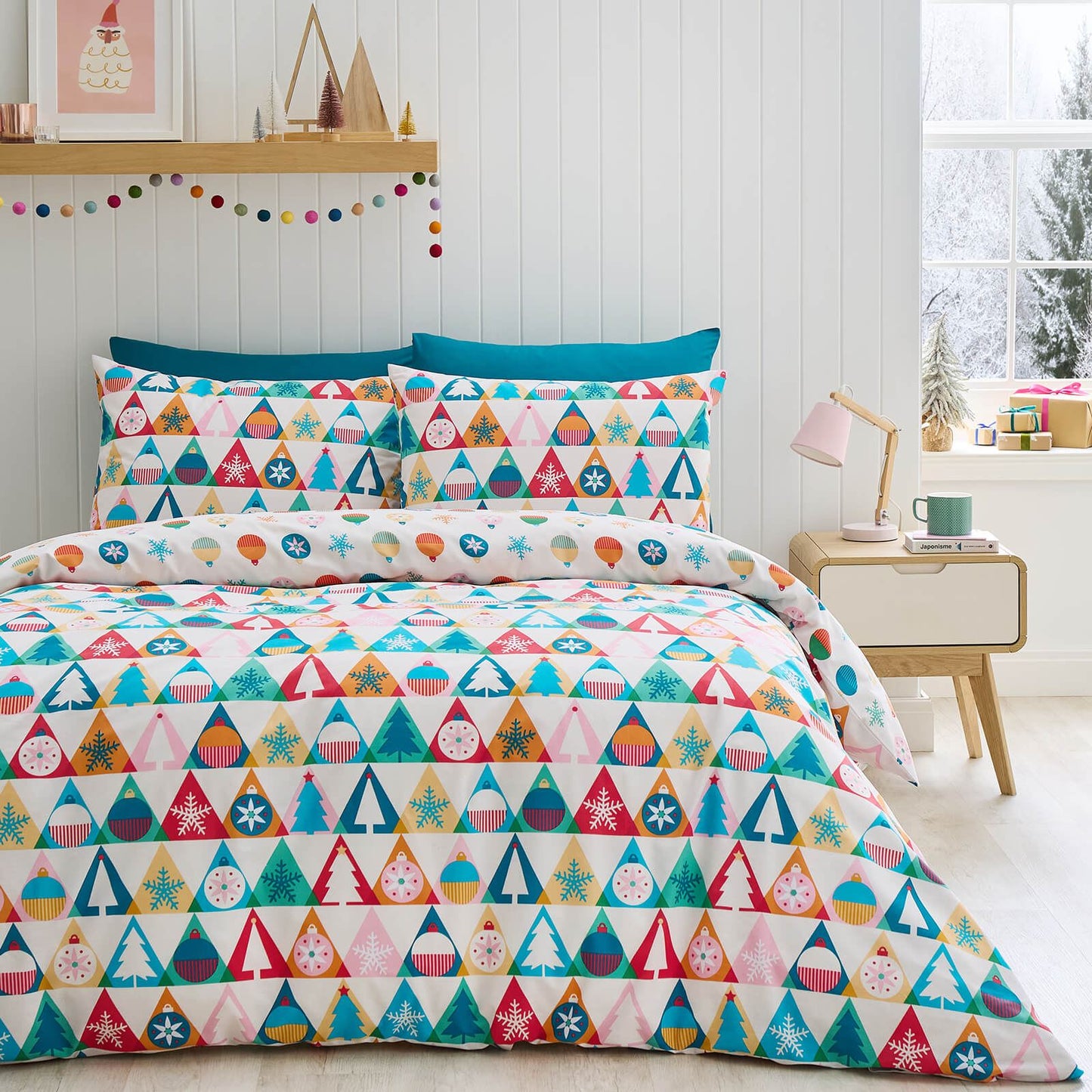 Christmas Geo Cream Duvet Cover Set