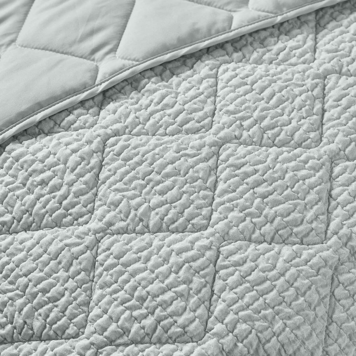 Catherine Lansfield Crinkle Seersucker Texture Bedspread Green - 220x220cm