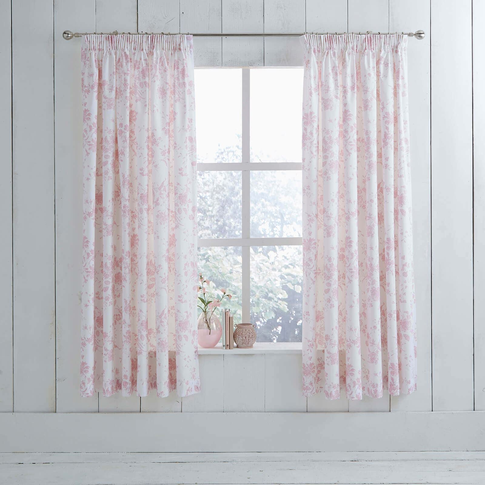 Amelie Pink Pencil Pleat Curtains