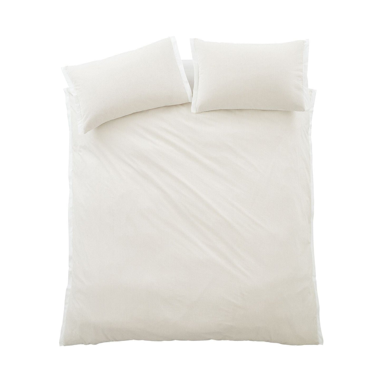 Bianca Seersucker Woven Stripe Natural Duvet Cover Set