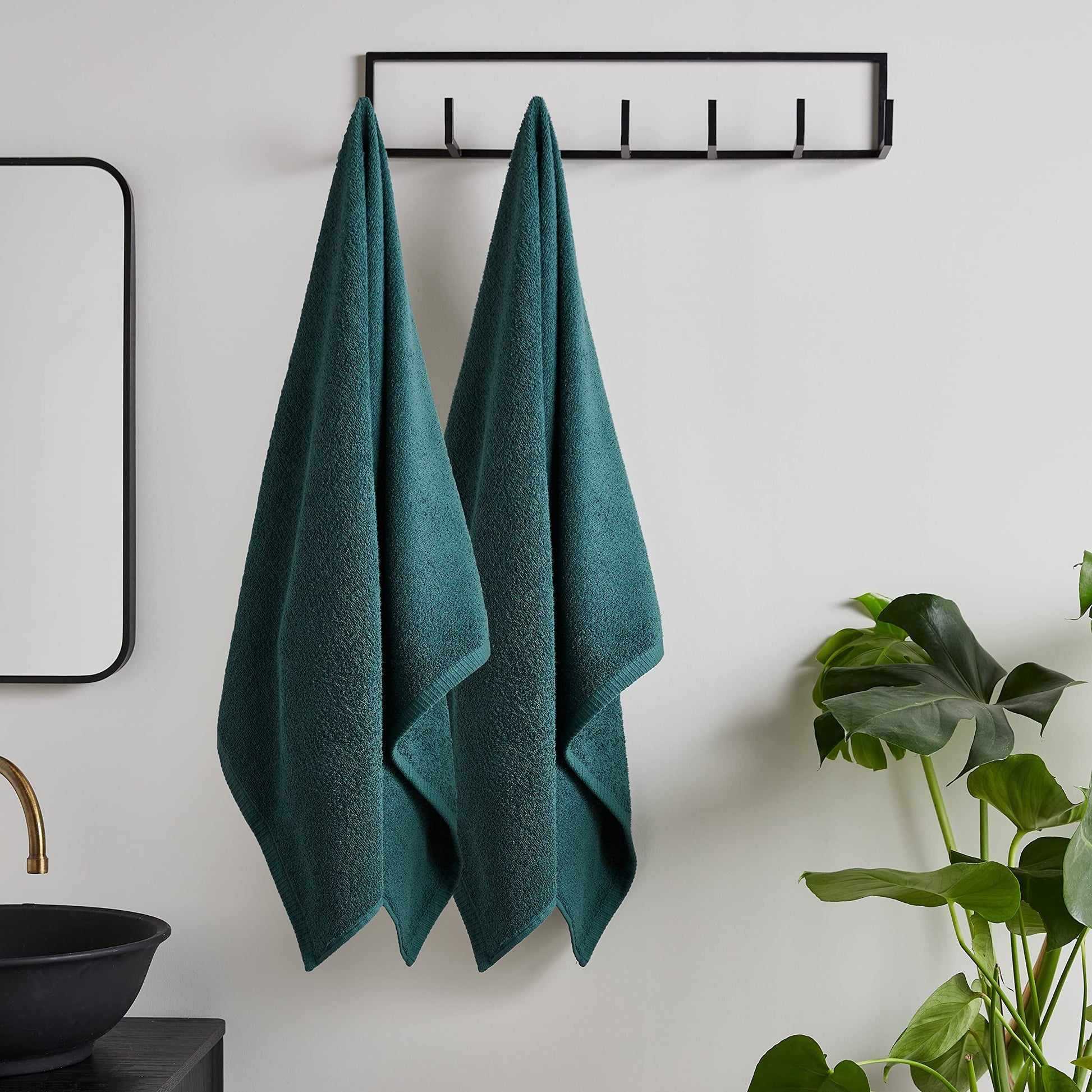 Quick Dry Forest Green Bath Sheet Pair