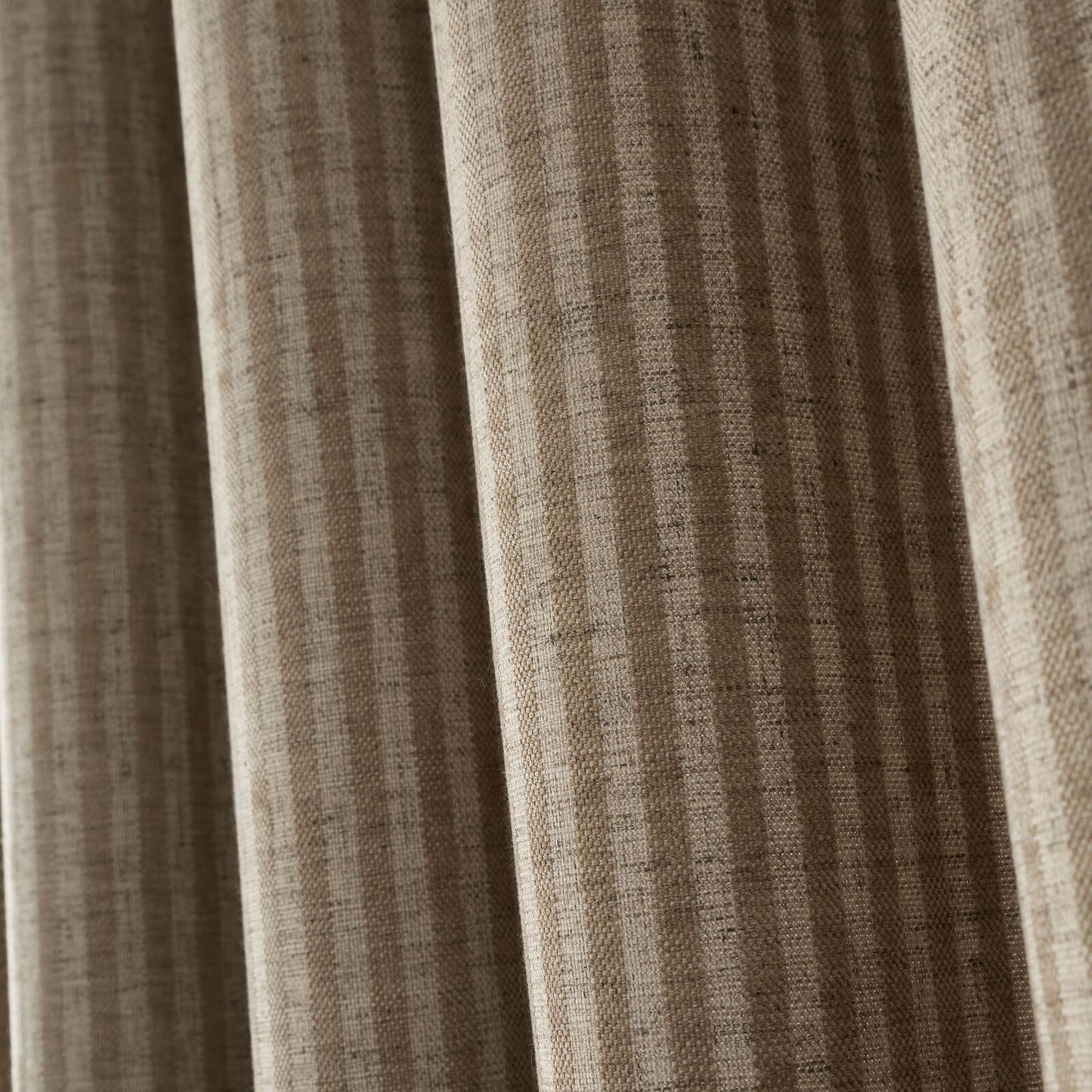 Bianca Fine Linens Chenille Stripe Lined Eyelet Curtains Two Panels Natural