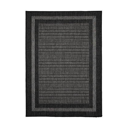 Flatweave Gel Border Black Rug