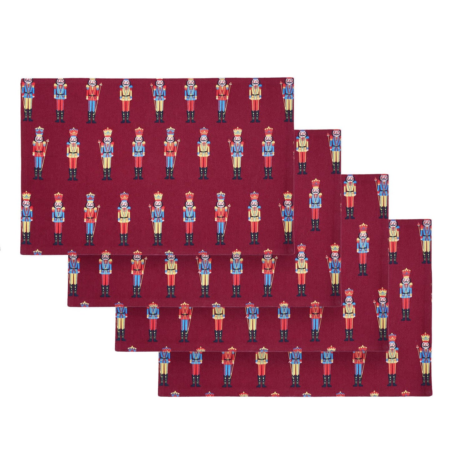 Catherine Lansfield Christmas Nutcracker Cotton Dining Placemat 4 Pack Plum - 30x46cm
