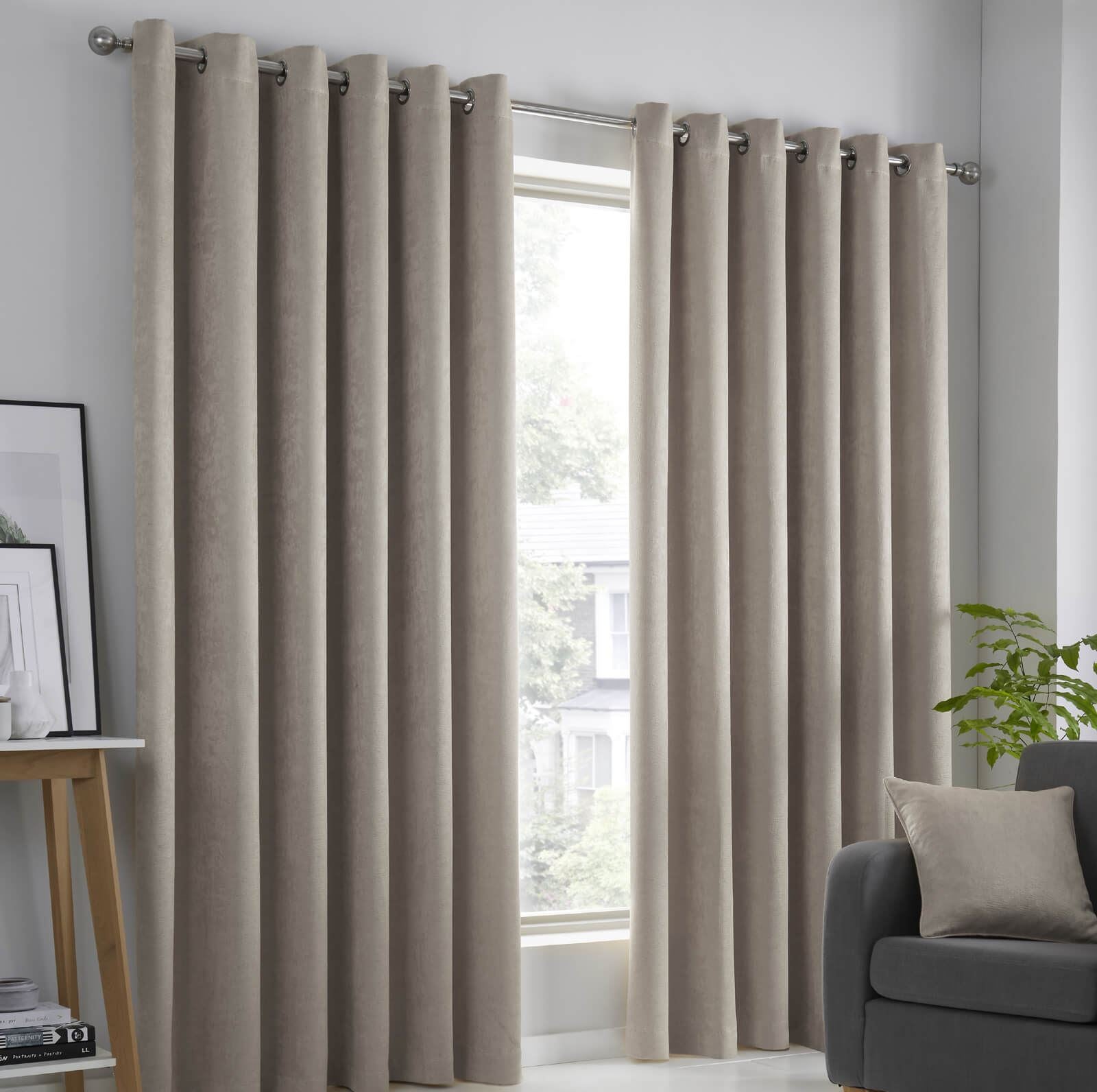 Strata Natural Eyelet Curtains
