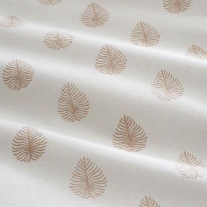Emily Bond Jaipur Leaves Printed Reversible Cotton Bedding Duvet Cover Set Cream / Natural