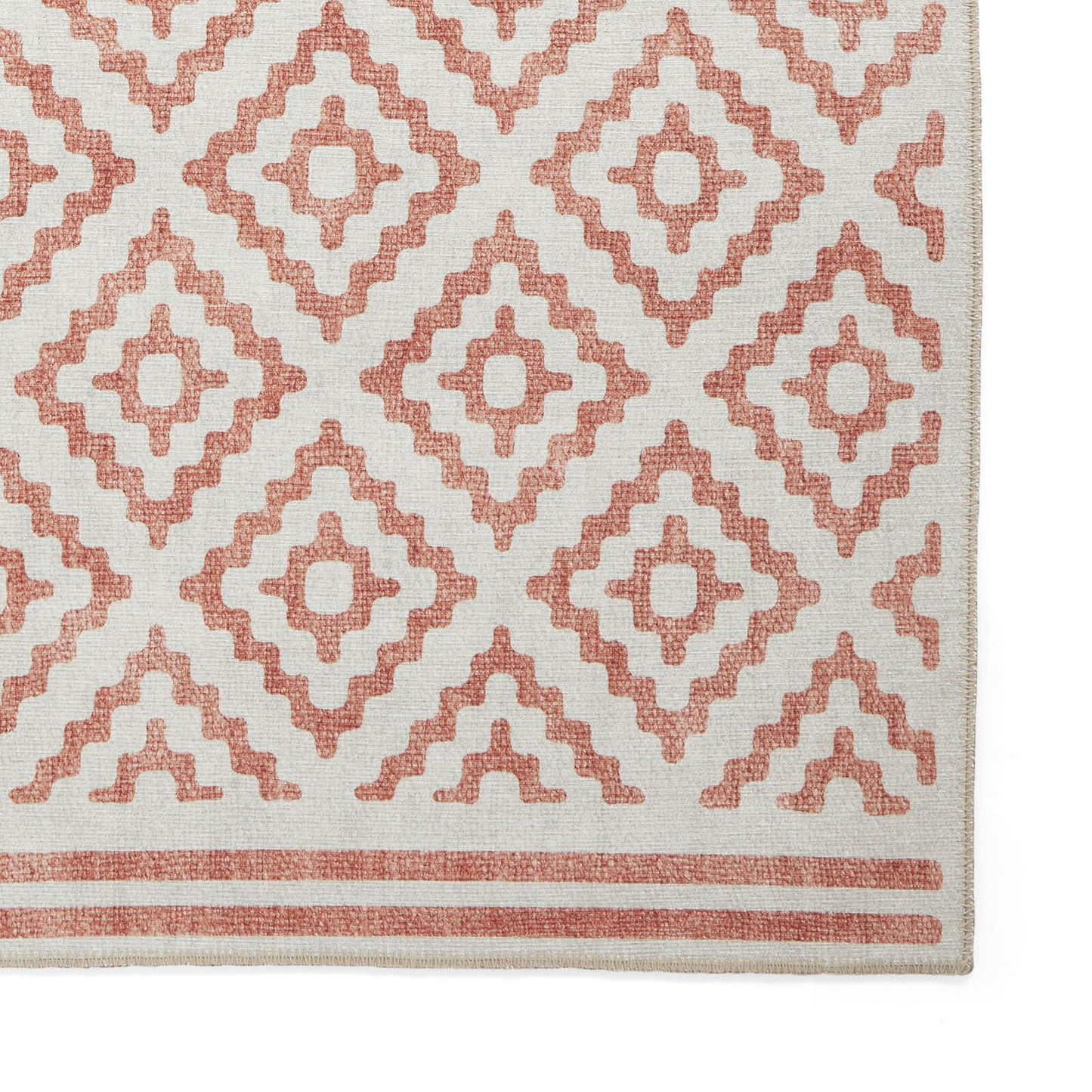 Coral H1058 Orange Modern Washable Rug