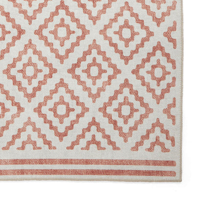Coral H1058 Orange Modern Washable Rug