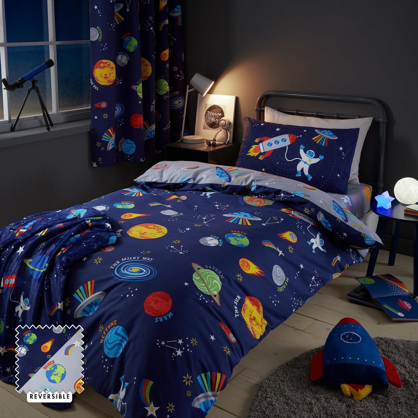 Lost In Space Blue Kids Duvet Set