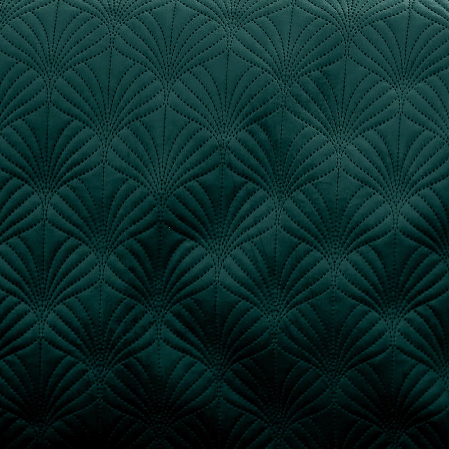 Art Deco Pearl Quilted Quilted Bedspread Teal Green