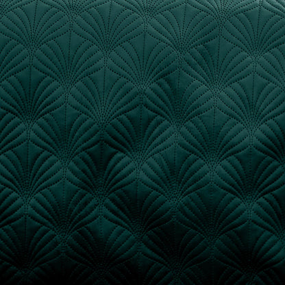 Art Deco Pearl Quilted Quilted Bedspread Teal Green