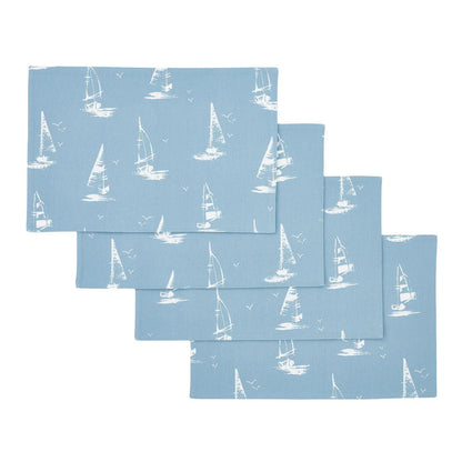 Catherine Lansfield Salcombe Boats Blue Placemats - 4 Pack