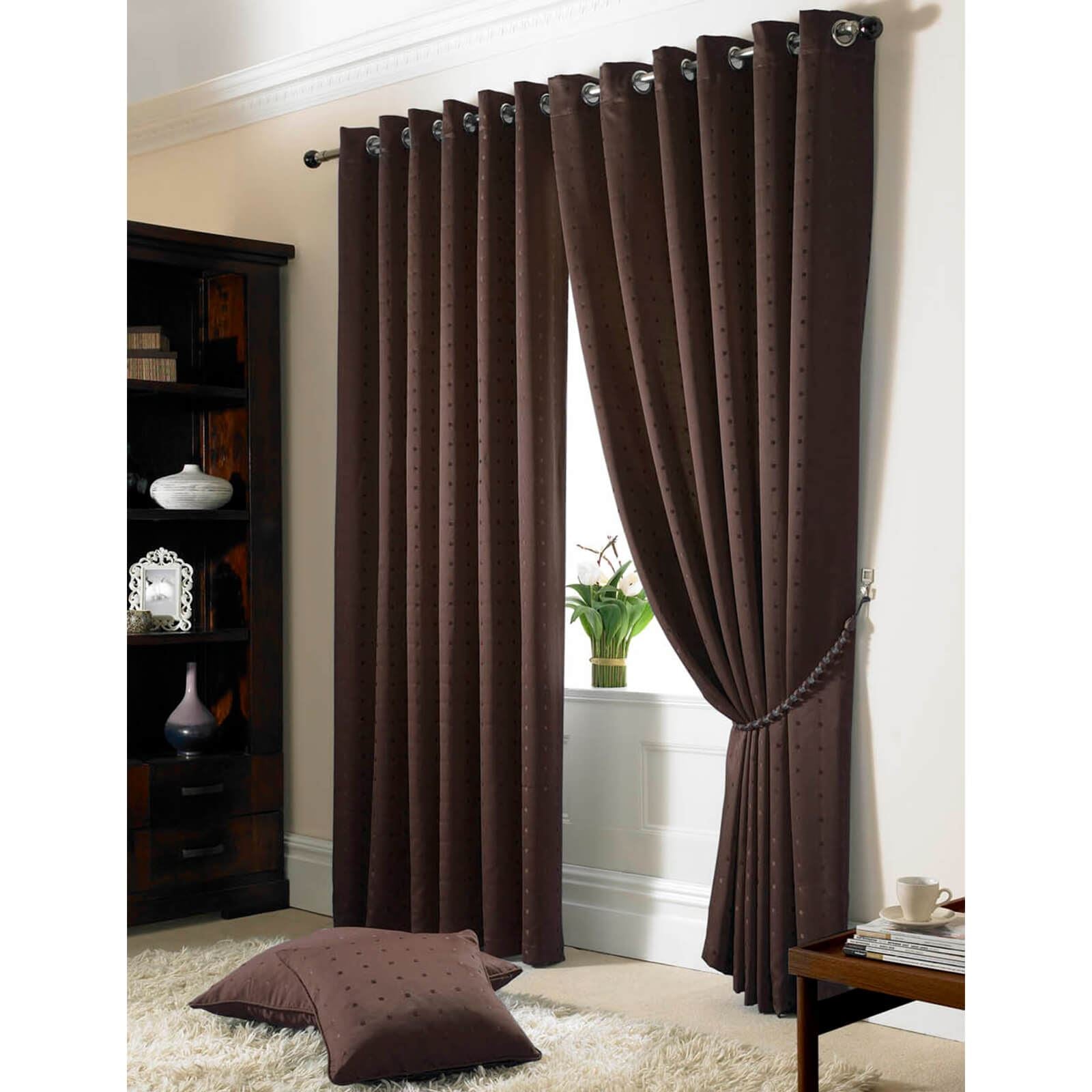 Madison Chocolate Eyelet Curtains