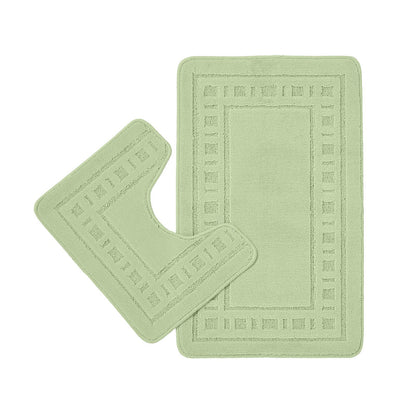 Armoni Bath & Pedestal Mat Set Sage Green