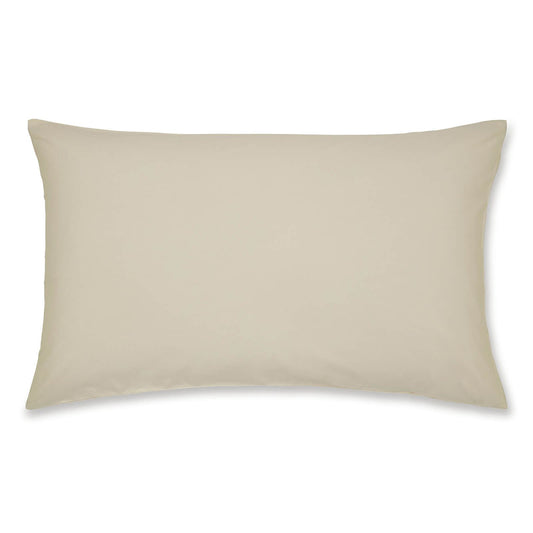 Easy Iron Percale Cream Housewife Pillowcase Pair