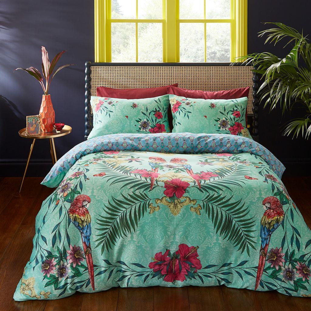 Paradise Parrot Green Duvet Cover Set
