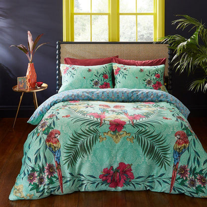 Paradise Parrot Green Duvet Cover Set