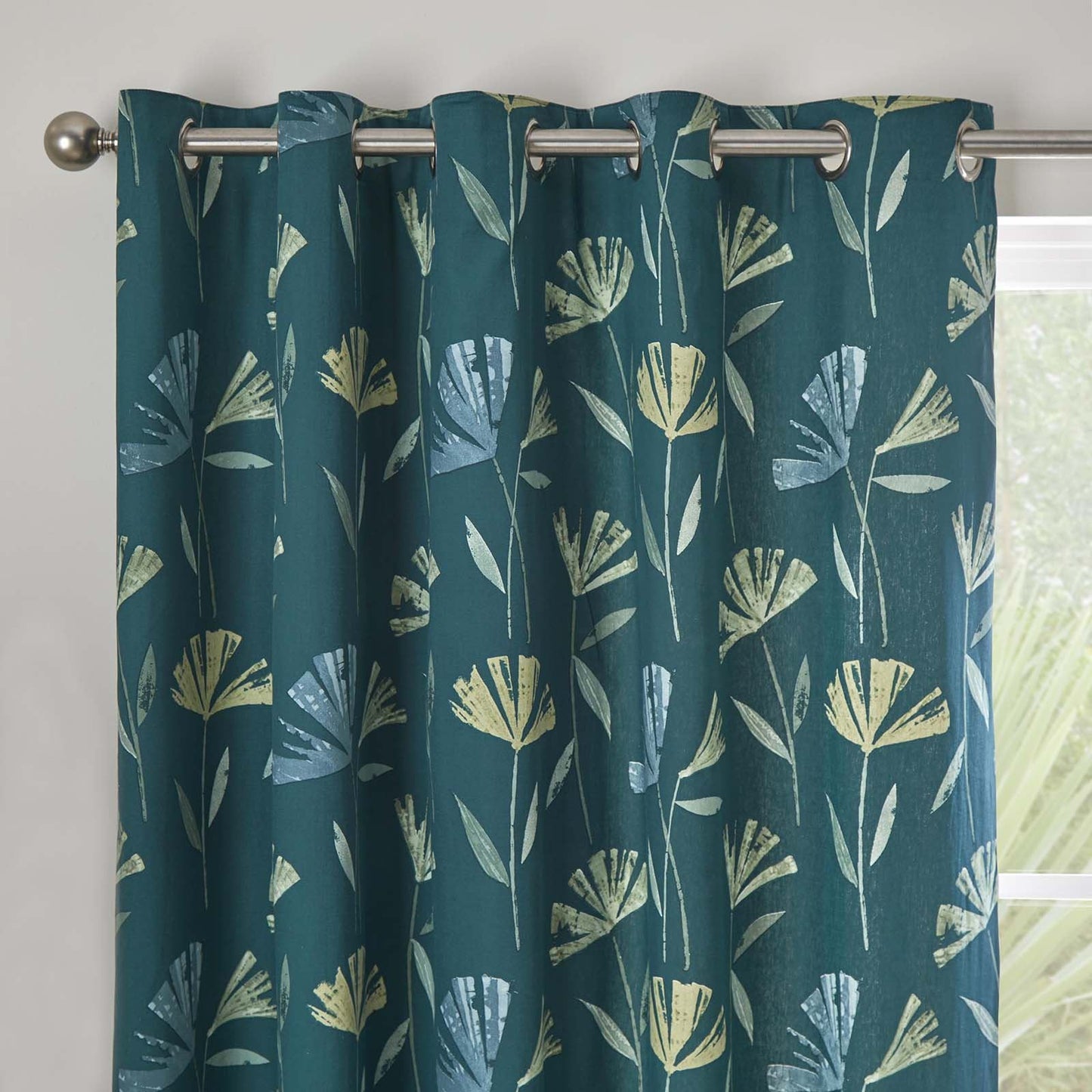 Dacey Teal Eyelet Curtains