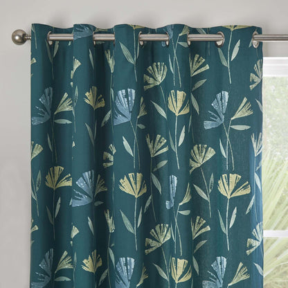 Dacey Teal Eyelet Curtains