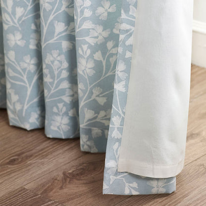 Brooke Floral Duck Egg Curtains Two Panels