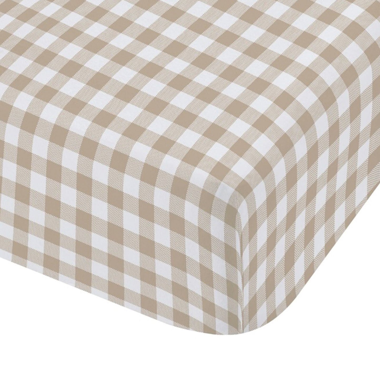 Catherine Lansfield Bamford Gingham Check Natural Fitted Sheet