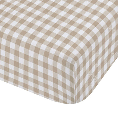 Catherine Lansfield Bamford Gingham Check Natural Fitted Sheet