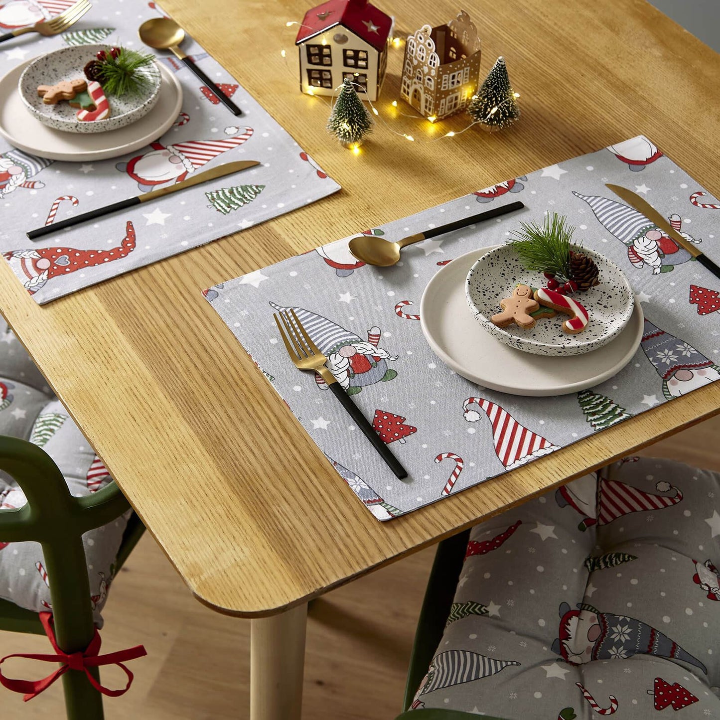 Christmas Gnomes Red Placemat Pack of 4