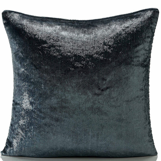 Midnight Dark Silver Shiny Cushion Cover