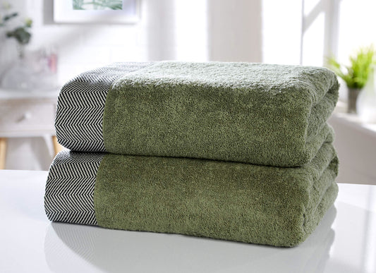 Tidal Sage Green Bath Sheet Pair