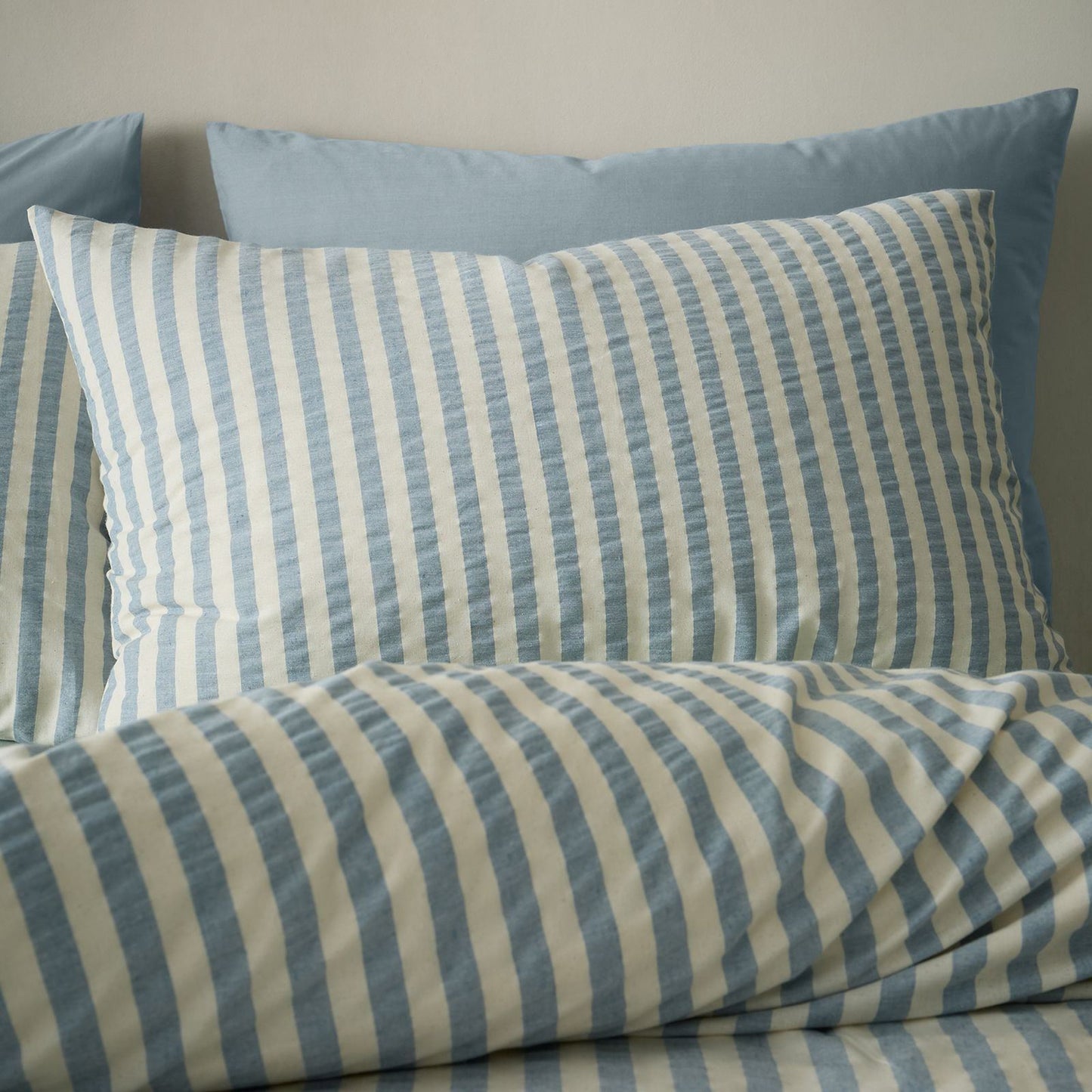 Pineapple Elephant Cotton Rich Woven Stripe Blue Duvet Cover Set