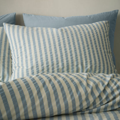 Pineapple Elephant Cotton Rich Woven Stripe Blue Duvet Cover Set