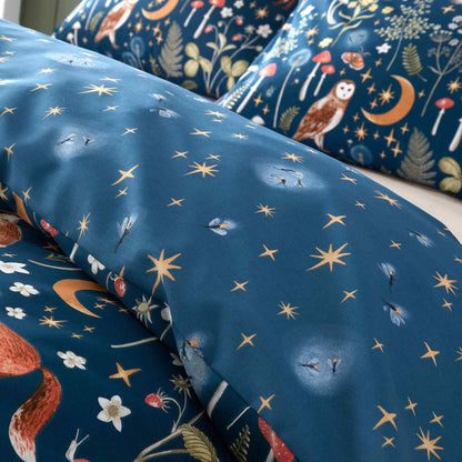 Enchanted Twilight Animals Navy Blue Duvet Set