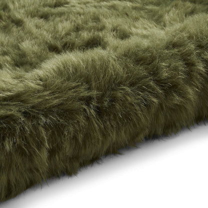 Polar Plush Olive Green Soft Shaggy Rug