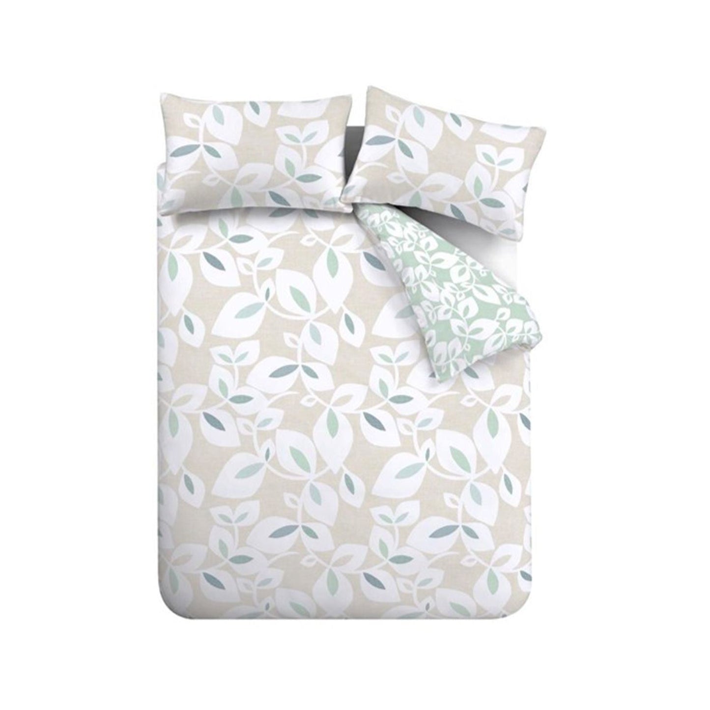 Catherine Lansfield Inga Leaf Natural Duvet Cover Set