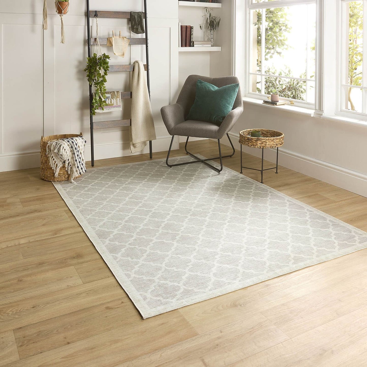 Washable Chateau Beige Modern Rugs