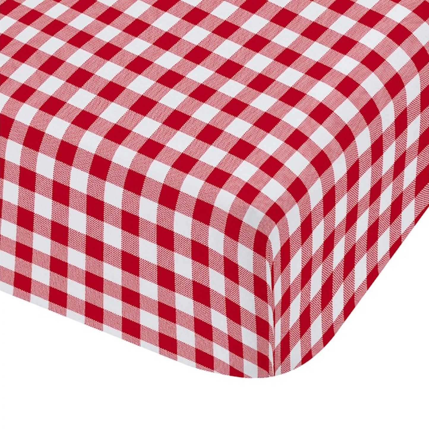 Catherine Lansfield Bamford Gingham Check Red Fitted Sheet
