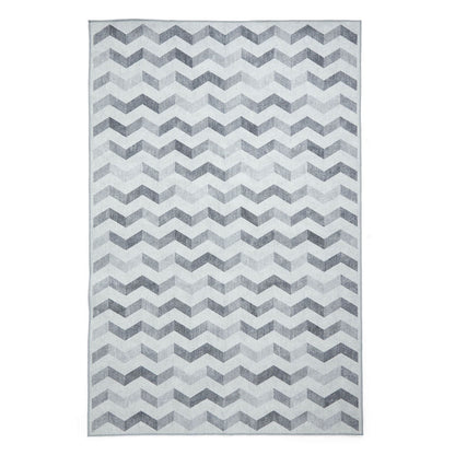 Coral H1059 Grey Modern Washable Rug