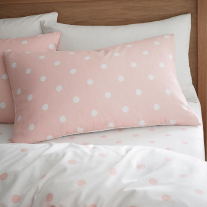 Brushed Polka Dot Pink Duvet Cover Set