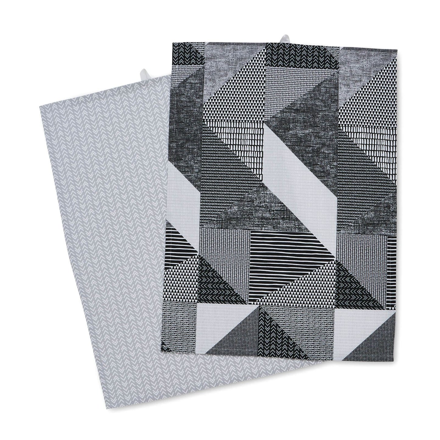 Larsson Geo Grey Tea Towels Pair